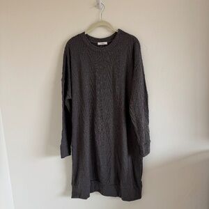 Charcoal Long Sleeve Sweater Dress